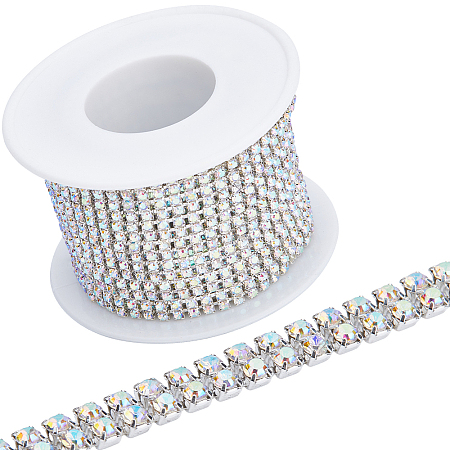 Silver Iron Rhinestone Strass Chains CH-WH0009-04S-02-1