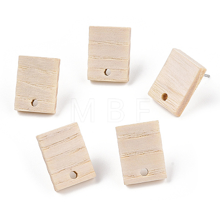 Ash Wood Stud Earring Findings EJEW-N017-011I-1