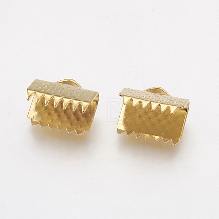 304 Stainless Steel Ribbon Crimp Ends STAS-G187-24G-10.5mm-1