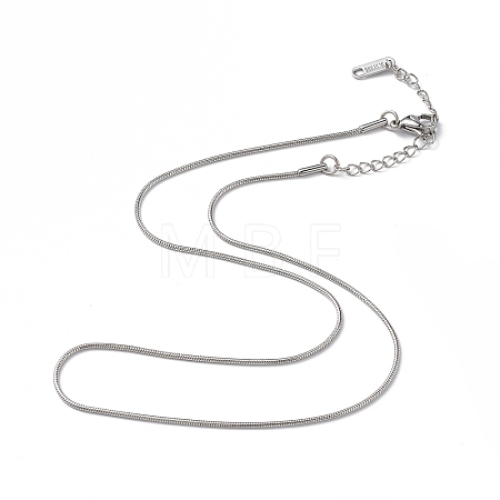 Non-Tarnish 304 Stainless Steel Round Snake Chain Necklace for Men Women NJEW-K245-016B-1