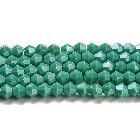 Opaque Solid Color Electroplate Glass Beads Strands EGLA-A039-P4mm-A07-1