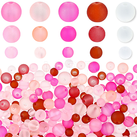 400Pcs 15 Colors Baking Paint Transparent Glass Beads GLAA-PA0001-82B-1