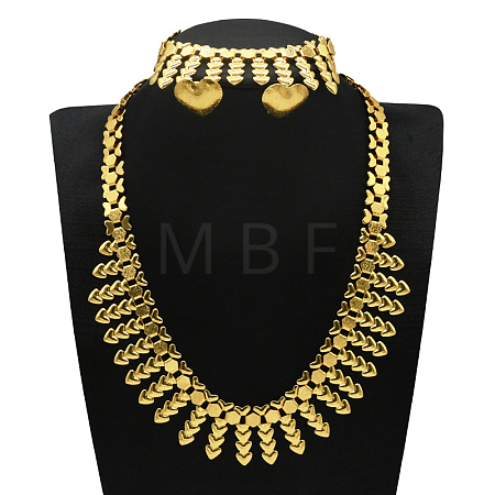 Alloy Chain Necklaces & Stud Earrings & Bracelets Sets FS-WG5EDEB-11-1