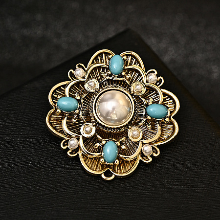 Baroque Style Flower Brooch for Women PW-WG27940-01-1