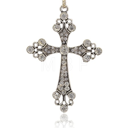 Alloy Rhinestone Big Pendants RB-J112-01AS-1