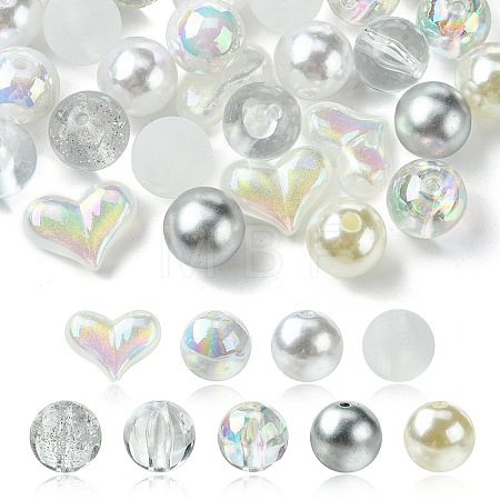 40Pcs 9 Styles Acrylic Beads MACR-FS0001-66-1