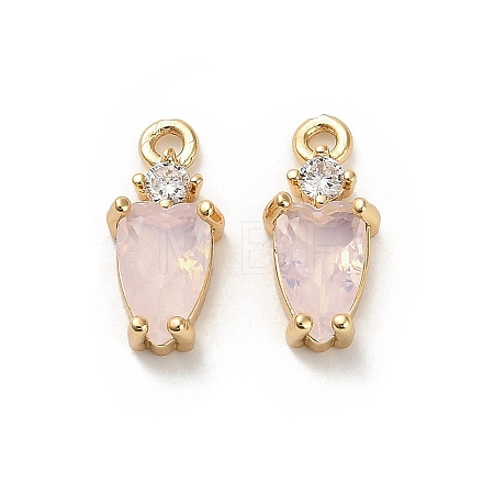 Brass Micro Pave Cubic Zirconia Pendants KK-P301-02G-01-1