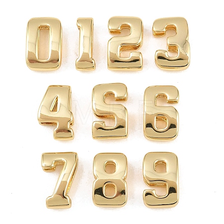 Number Brass Beads KK-B167-B167-26G-1