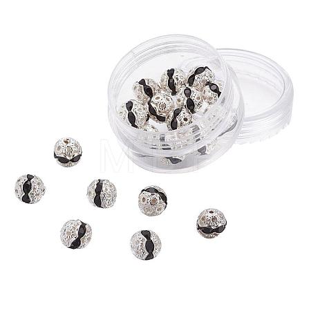 Brass Rhinestone Beads RB-JP0001-8mm-02S-1