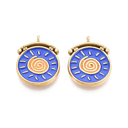304 Stainless Steel Enamel Pendants STAS-N124-35A-G-1