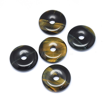 Natural Yellow Blue Tiger Eye(Dyed & Heated) Pendants G-P415-22E-1