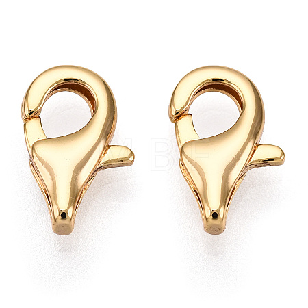 Brass Lobster Claw Clasps KK-N254-08G-1