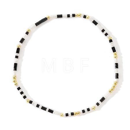 Minimalist Plastic & Brass Beads Stretch Bracelets for Women MY0437-1-1