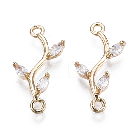 Brass Micro Pave Cubic Zirconia Links Connectors KK-S359-156A-RS-1