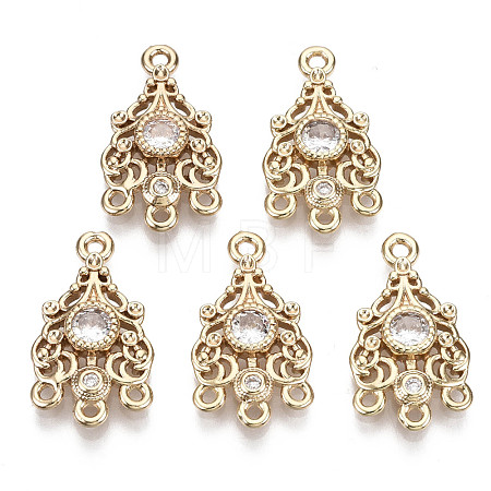 Brass Micro Pave Cubic Zirconia Chandelier Component Links KK-R111-030-1