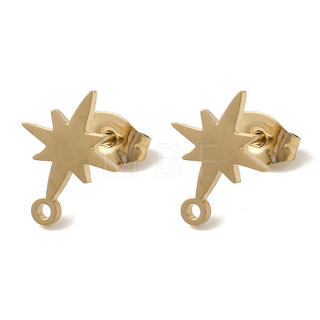 Ion Plating(IP) 304 Stainless Steel Stud Earring Findings X-STAS-I206-57G-1