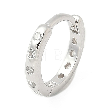 S925 Sterling Silver Micro-Inlaid Zircon Circle Stud Earrings Fashion Simple ZD9822-6-1