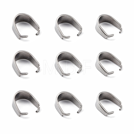 Tarnish Resistant 304 Stainless Steel Snap on Bails STAS-R048-9x7mm-1