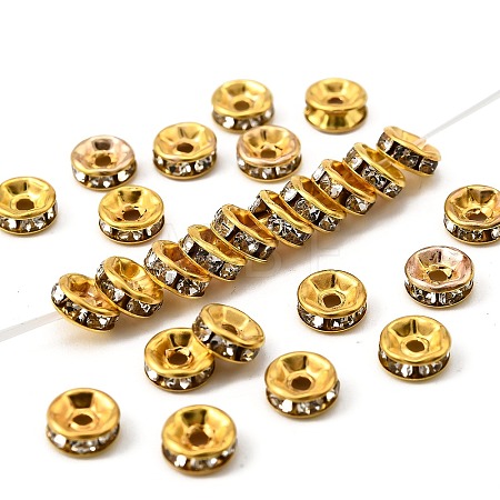 Iron Crystal Rhinestone Spacer Beads X-RB-A009-6MM-G-1