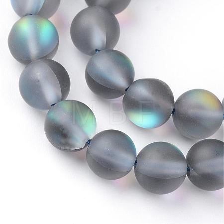 Synthetic Moonstone Beads Strands G-R375-8mm-A03-1