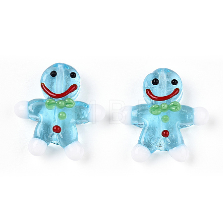 Gingerbread Man Handmade Lampwork Beads LAMP-G150-04B-1
