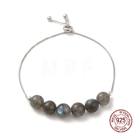 Rhodium Plated 925 Sterling Silver Slider Bracelets BJEW-P303-02P-1