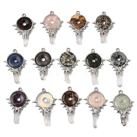 Natural & Synthetic Mixed Gemstone Big Pendants G-G466-02P-1