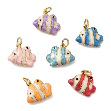 Brass Enamel Pendants KK-H092-01G-A-1