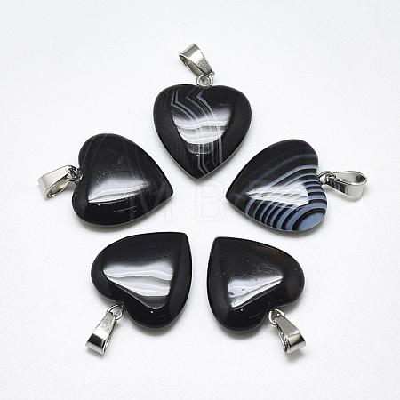 Natural Banded Agate/Striped Agate Pendants G-T122-24D-1
