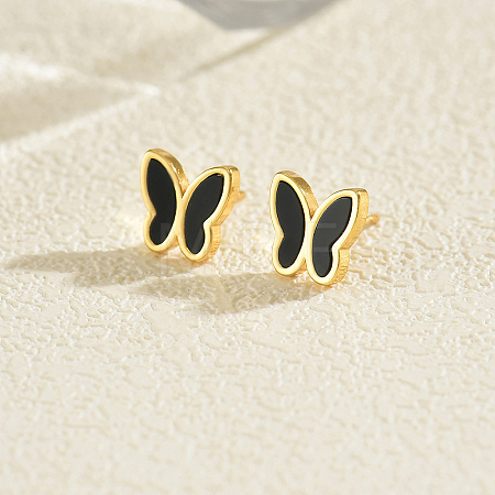 Butterfly 201 Stainless Steel Stud Earrings YM0413-1-1