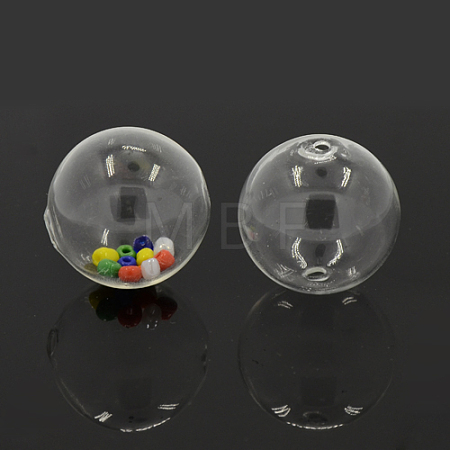 Handmade Two Holes Blown Glass Globe Beads DH017J-1-14mm-1