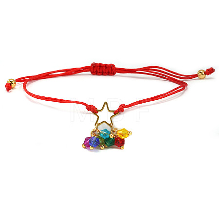 Adjustable Glass Charm Bracelets ER5290-4-1