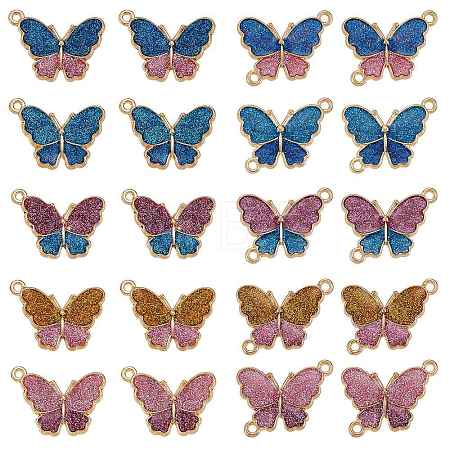 20Pcs Butterfly Alloy Enamel Pendants & Links Connectors JX228A-1