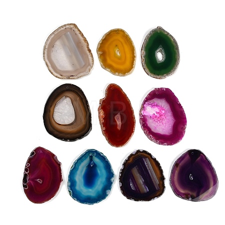Dyed & Heated Natural Agate Slice Big Pendants GG-CBAAF67-02-1