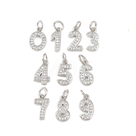 Brass Micro Pave Clear Cubic Zirconia Charms KK-G544-04P-1