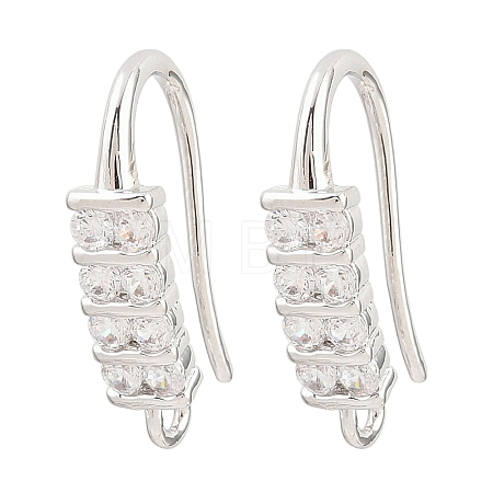 Brass Rhinestone Earring Hooks KK-C261-01D-P-1