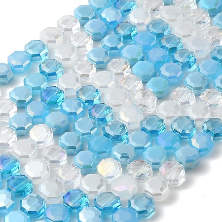 Electroplated Glass Beads Strands EGLA-A048-01A-03-1