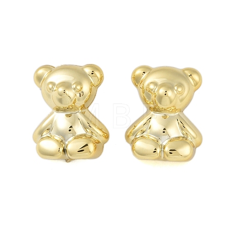 Bear CCB Plastic Stud Earrings for Women EJEW-Q382-04A-G-1