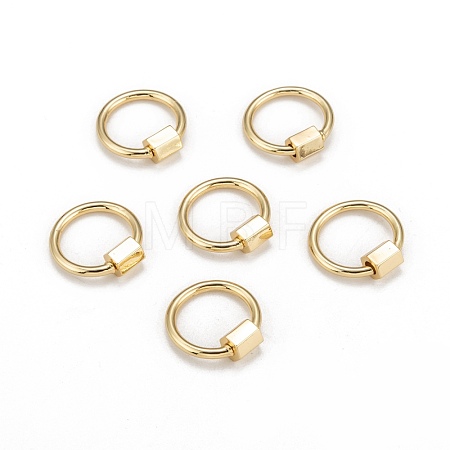 Brass Screw Carabiner Lock Charms X-KK-T047-06G-1