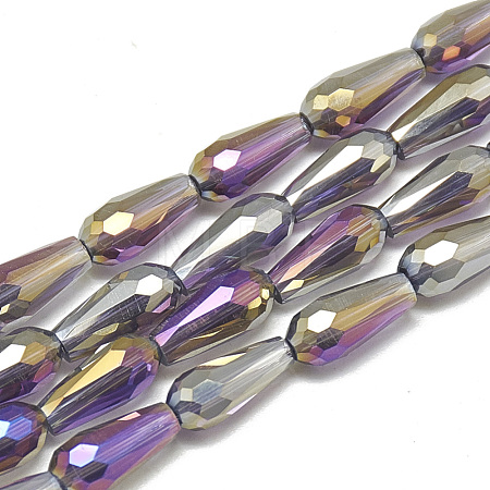 Electroplate Glass Beads Strands EGLA-Q099-C01-1