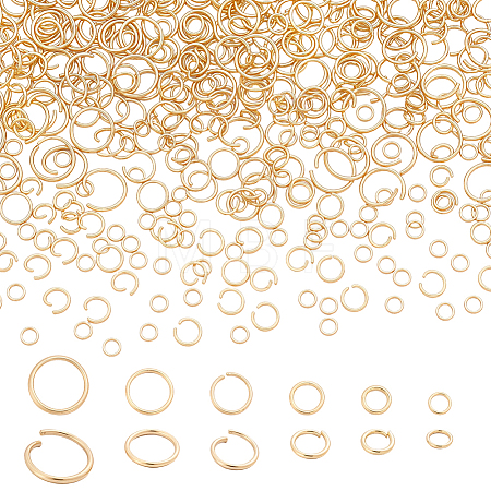 1200Pcs 6 Styles 304 Stainless Steel Open Jump Rings STAS-PH0007-62-1
