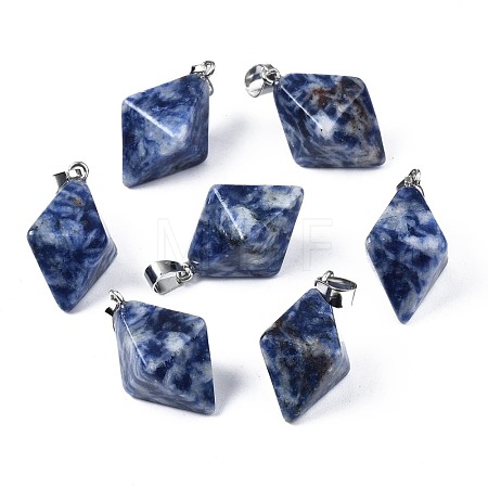 Natural Blue Spot Jasper Pendants G-N326-107G-1