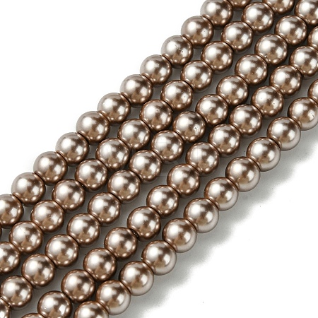 Eco-Friendly Dyed Glass Pearl Bead Strands HY-A008-6mm-RB111-1