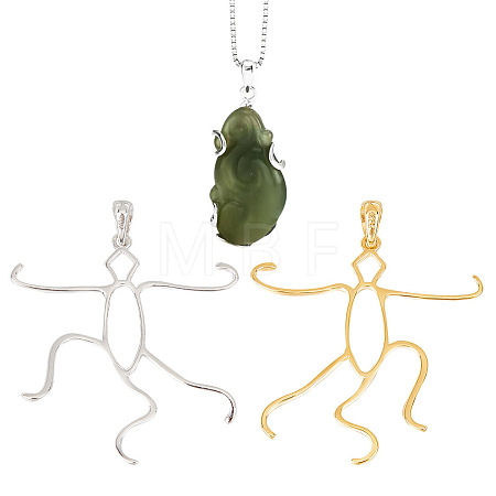 2Pcs 2 Colors 925 Sterling Silver 5 Claw Prongs Pendant Blank Oval Shape Cabochon Settings STER-DC0001-26-1