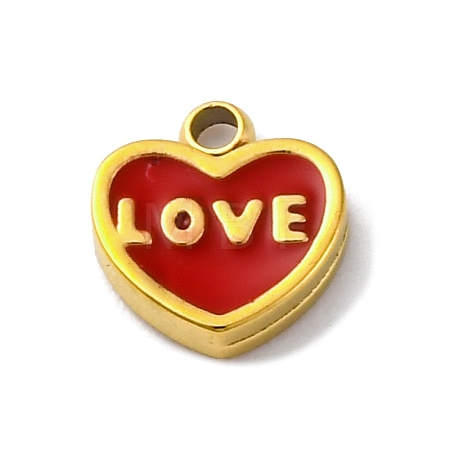 304 Stainless Steel Enamel Charms STAS-S163-11G-1
