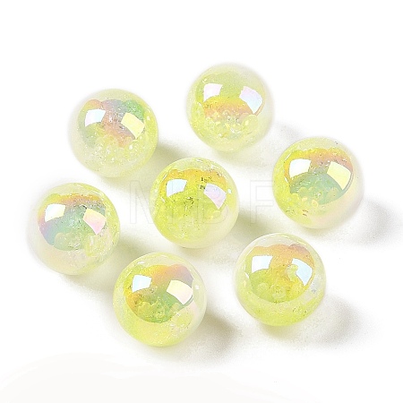 UV Plating Opaque Crackle Two-tone Acrylic Beads X1-MACR-C032-01I-1