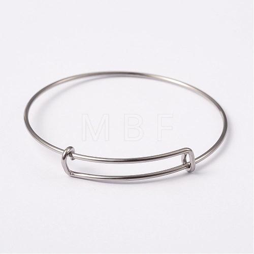 Adjustable 304 Stainless Steel Expandable Bangle Making BJEW-L604-10-1