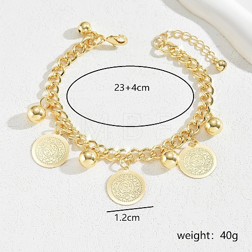 Bohemian Style Iron Tassel Flat Round Anklets for Women PB3389-2-1