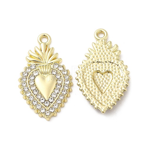 Alloy Rhinestone Pendant PALLOY-H128-08G-02-1