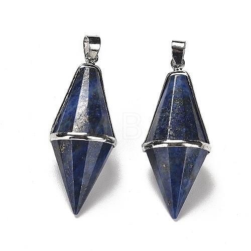 Natural Lapis Lazuli Pointed Pendants G-F763-04P-07-1